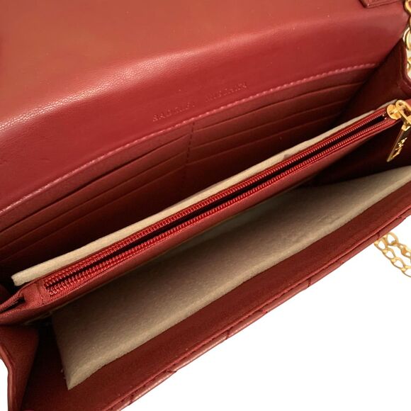 Badgley Mischka Vagan Quilted Leather Flap Crossbody with Studs and Chain Strap - Picture 8 of 11